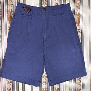90s Vintage Bugle Boy Navy Pleated Front Boys Shorts 4R Preppy